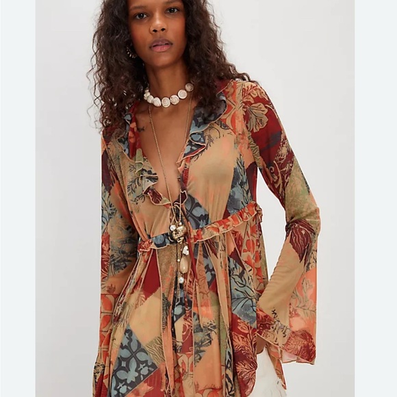 NWT Free People Wildest Dreams Tunic in Patchwork Combo Size XS - Picture 2 of 8